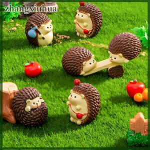 zhangxiuhua Mini Little Hedgehog Ornament Cartoon Animal Micro Landscape Dollhouse Model Car Interior Home Desktop Decoration