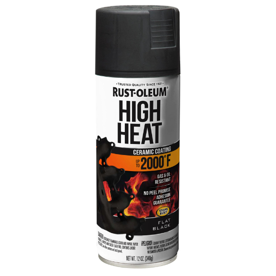 RustOleum High Heat Automotive Spray Paint Gas & Oil Resistant, Flat