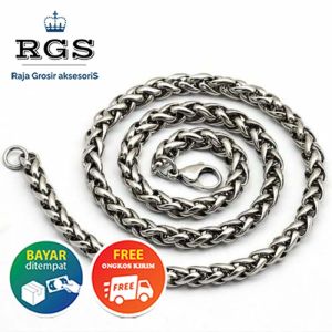 [Bayar di Tempat] KALUNG PRIA TITANIUM STAINLESS STEEL MODEL SISIK NAGA