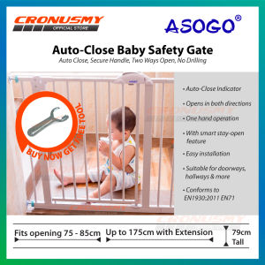 Asogo 10cm/20cm/30cm/45cm ExtensionExtensions Compatible with Asogo Auto Close Baby Gate (1 Unit)