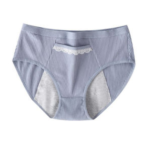 KUCHAR กางเกงชั้นในสตรีมีประจำเดือน หลักฐานการรั่วไหล กางเกงสรีรวิทยา เอวกลาง ฝ้าย กางเกงในประจำเดือนกันน้ำ สีทึบ