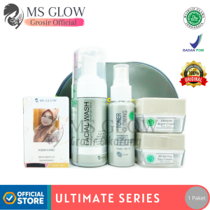 ms glow ultimate anti flek hitam series anti aging office store distributor agen ms glow grosir cikarang resmi bpom aman bumil busui 1 paket glowing wanita ms hlow krim siang malam cream day night facial wash asli bedak msglow