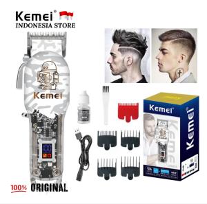 Alat Cukur Rambut Elektrik Hair Clipper Professional Cordless Transparant Mesin Cukuran Kemei KM 2137
