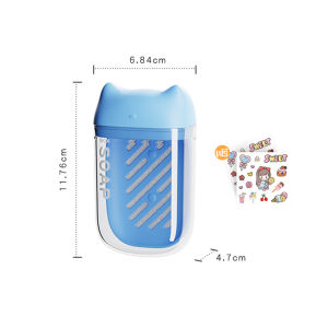 DIYจานสบู่ กล่องสบู่พรีเมี่ยมกล่องสบู่แบบพกพา ระบบซีลกันน้ําพร้อมท่อระบายน้ํา เหมาะสําหรับการตั้งแคมป์+เดินป่า กล่องสบู่พกพารูปแมว น่ารัก พร้อมสติ๊กเกอร์