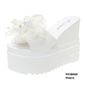 Sandal Wedges Ribbon Highsole Diamond & Pearl Korea Shoes WG8050