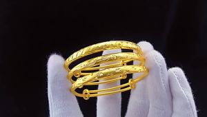 Vietnamese gold-plated brass bracelet with dragon and phoenix motifs sliding design womens fashion jewelry