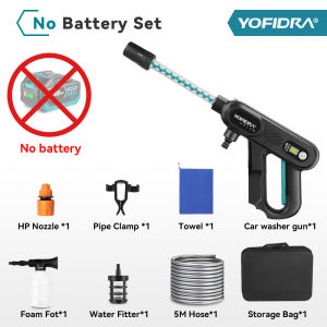 High Pressure Car Wash Gun 250 Bar Brushless Electric Car Washer 5 IN 1 Cordless Rechargeable Car Cleaning Garden Watering Tools Washing Water Wash Spray G un For Makita 18V-21V Battery