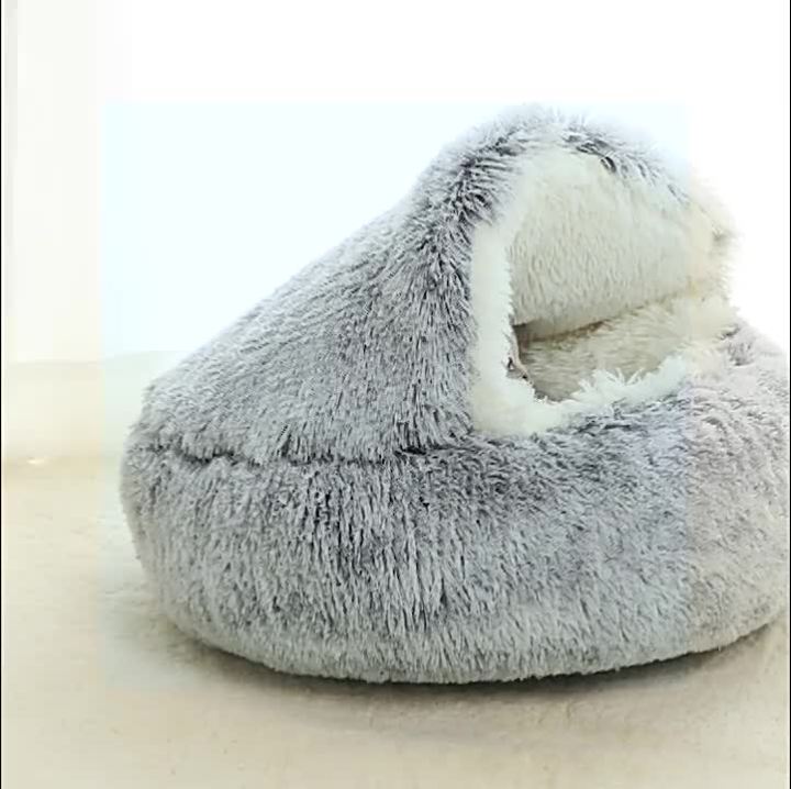 Winter Warm Shell Semi-Closed Cat Nest Cat Bed Semi-Surrounded Kennel ...