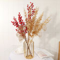 【SG Local Stocks】Artificial Flower Red Fruit Floral Decor Ginkgo Leaf Eucalyptus Golden Home Fake Plant Decor人造仿真花装饰. 