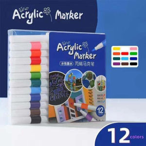 Bút Màu Acrylic Marker 12/24/36/48/60 Vẽ Trên Mọi Chất Liệu Có Thể Vẽ Chồng Màu Màu Sắc Tươi Sáng