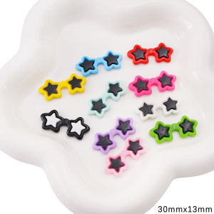 5-20Pcs Acrylic Colorful Cute Eye Patch Star Glasses Beads For Teddy Bear Doll DIY Crafts Children Kids Toys Eyes Accessories