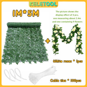 1x3m Artificial Wall Grass Fence Plants Faux Ivy Leaf Fence Privacy Screen Garden Fence Pagar Home Wall Decoration