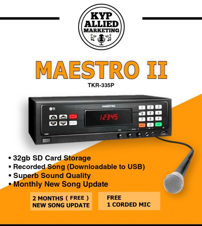 TJ Media TKR335P Maestro 2 (Upgraded Model) Latest Song up to February