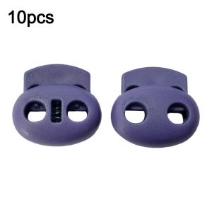 MILDGLOW 10Pcs Two Hole Cord Lock Clip Adjustable Plastic Stopper High Quality Spring Mechanism Cord Tighten Buckles For Sportswear/Shoes/Elastic Band