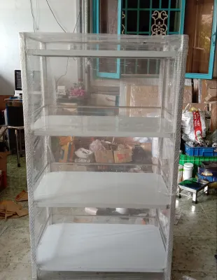 Kệ inox 4 tầng tấm.Kích thước 50x80cm.Inox 201 dày .Tổng chiều cao phủ bì khoảng 138cm tầng cách tầng 40cm.