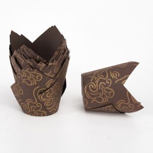 50Pcs Tulip Muffin Cupcake Retro Muffin Liners for Baking Oilproof Cupcake Liner Baking Muffin Wrap Cases Oilproof Cake Wrapper