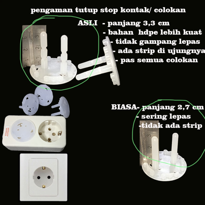 tutup stop kontak listrik penutup stop kontak pengaman colokan listrik pelindung stop kontak pelindung colokan listrik original