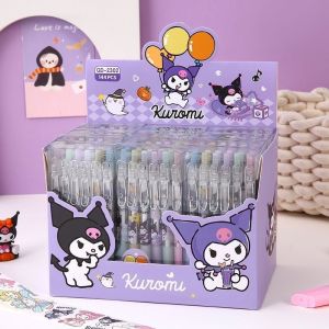 Pen Dakwat 库洛米按动中性笔 Kuromi Gel Ink Pen 1PC 0.5mm 金属按动笔卡通可爱学生文具办公签字笔 Cute Student Stationery School