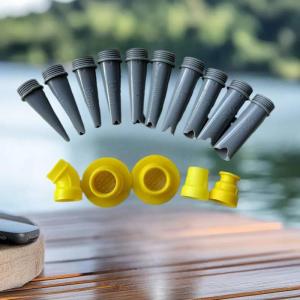 Ginca 15Pcs Caulk Finisher Caulking Nozzle Tips Kit Replacement With Connection Bases For Bathroom Glass Doors V-shaped Gluing Nozzle