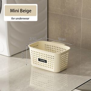 YUNAFIN 1Pcs Nhựa Giỏ đựng quần áo bẩn Thoáng khí Vách ngăn Giỏ đựng đồ giặt  Di động Thùng đựng đồ giặt phòng tắm