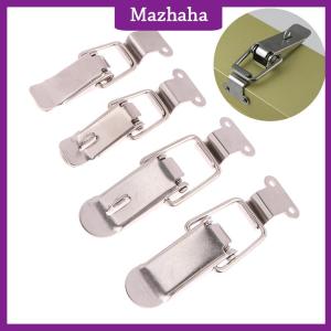 Mazhaha ที่หนีบสลักล็อกแบบดึงเข้าสปริงทำจากสแตนเลสสีเงินสลักล็อคหัวเข็มขัดแบบปากเป็ด90องศา