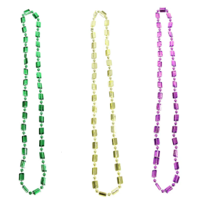 Mardi Gras Beads Necklaces Vibranting Color Metallic Accessories Portable for Carnival Parades Party Decorations