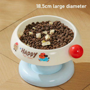 Stainless Steel Pet Bowl Cat Bowl Anti-Slip Cat Food Bowl High-Foot Neck Protection Ice Cream