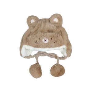 THANKSKY ฤดูหนาวในฤดูหนาว หมวกหมีเด็ก นุ่มนุ่มๆ อบอุ่นและอบอุ่น หมวกหมวกเด็กแรกเกิด น่ารักมากๆ ป้องกันหู หมวกบีนนี่เด็กผู้ชายเด็กผู้หญิง เด็กวัยหัดเดิน