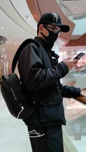 Bange Rambo Men Anti-theft Lock Sling Bag Fashion Chest Pack Waterproof USB Crossbody Bag (9.5" tablet)