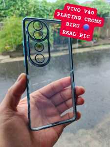 Casing Vivo V40 5g Plating Silikon Clear List Gold Soft Casing Handphone