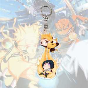 clu Q version NARUTO Keychain Acrylic Bag Pandant Keyring Key Chain Anime periphery Naruto Sasuke Collection prop ulc