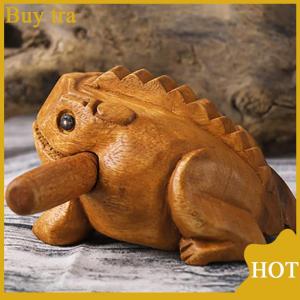 [Buytra] Lucky Thailand Wood Thailand Traditional Craft Wooden Lucky Croaking Musical Instrument Home Office Desk Decor Lucky Frog Crafts