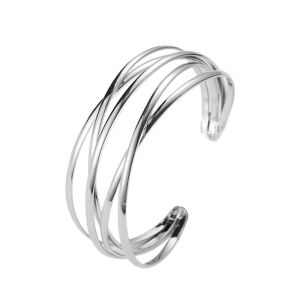 UNIITY Multi-layer Alloy Open Bracelet Adjustable Geometric Cuff Bangle Fashion Wide Bangle Women