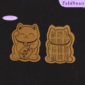 Joldhans 5Pcs Foil Lucky Cat Mobile Phone Decoration Sticker Lucky Cat Patch Phone Decoration New Year Gift Phone Patch