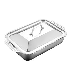 Multi Purpose Lidded Fish Pan Thickened Deep Design Suitable For Grilling Stewing Cookware