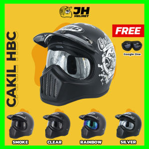 Helm Cakil HBC New Old School + FREE GOOGLE | Helm Retro | Full Face | Jual Helm