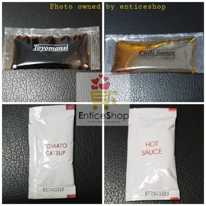 CONDIMENTS Sachet SINGLE SERVE Toyomansi Chili Hot Sauce Catsup Vinegar