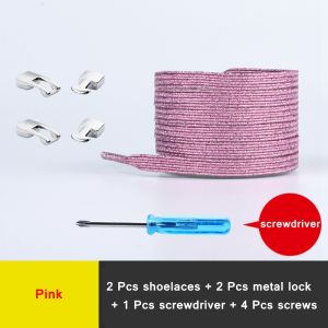 ใหม่ยืดหยุ่นเชือกผูกรองเท้าแฟชั่นโลหะข้ามล็อคไม่มีผูกเชือกผูกรองเท้าเหมาะสำหรับทุกชนิดของรองเท้าเด็กผู้ใหญ่แบนขี้เกียจลูกไม้