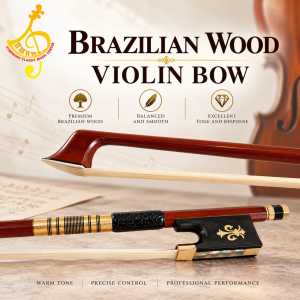 Handmade Brazilian Wood Violin Bow 4/4 for Orchestra Performer and Student