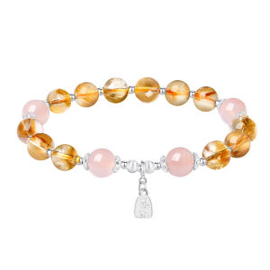 CTS S925 Silver Joy Crystal Agate Beaded Bracelet CHOW TAI SENG 周大生 S1HC0512