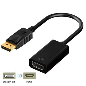 Bộ chuyển đổi cáp DP sang HDMI tương thích đầu đực sang đầu cái dành cho laptop HP/DELL chuyển đổi cổng DisplayPort sang HDMI 1080P.