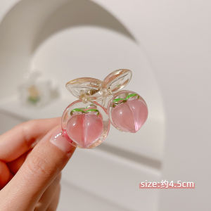 Peach Hair Clip 🎀 水蜜桃抓夹 Klip Rambut Ceri Pink Gaya Manis Comel Cute Cherry Fashion Hair Claw Korean Style