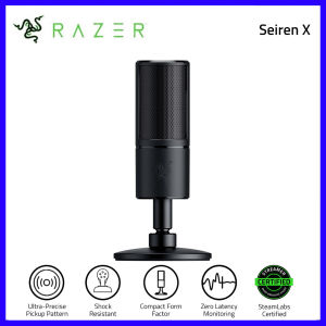 Original RazerˉSeiren X USB Streaming Microphone Built-in Shock Mount Supercardiod Pick-Up Pattern 25mm Condenser Capsules USB Plug & Play For PC