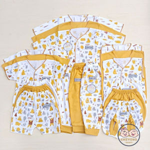 Baju Bayi Newborn 0-3 Bulan 18 PCS Paket Baju & Celana Bayi Mustard Series