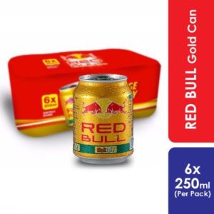 Red Bull Gold Energy Drink Cans (6 tin x 250 ml) / Minuman Tenaga Redbull