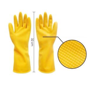 sarung tangan karet latex kuning isi sarung tangan karet latex kuning isi 2pcs sarung tangan karet panjang sarung tangan cuci piring pelindung K23