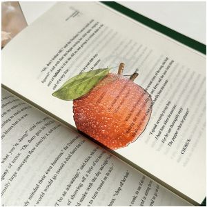 CHLOCH Trong suốt Dấu trang Apple Tinh tế Độc đáo Đọc Mark Cảm giác cao cấp Dấu trang hình quả cà chua Quà tặng sinh viên