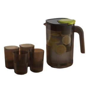 KANNERT Transparent Infused Water Pitcher Large Capacity with 4 Cup Cold Water Pot Food Grade Heat-resistant Cold Kettle Juice