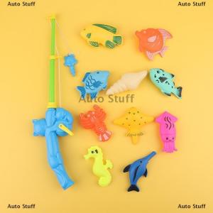 [COD] Auto Stuff 1PC trẻ em từ tính cần câu với 10 cá nhỏ ngẫu nhiên bồn tắm hồ bơi nước câu cá đồ chơi tương tác cha-con