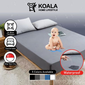 🇸🇬 🔥 KoalaHome Waterproof Mattress Protector Fitted Bedsheet Single Kids Baby Plastic Sheet Bed Cover